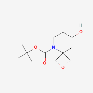 molecular formula C12H21NO4 B2980976 Tert-butyl 8-hydroxy-2-oxa-5-azaspiro[3.5]nonane-5-carboxylate CAS No. 2306263-13-6
