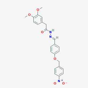 molecular formula C24H23N3O6 B298098 2-(3,4-dimethoxyphenyl)-N'-[4-({4-nitrobenzyl}oxy)benzylidene]acetohydrazide 