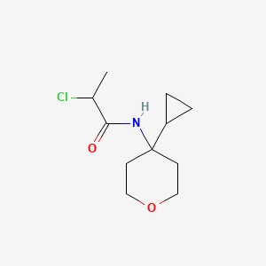 molecular formula C11H18ClNO2 B2980982 2-Chloro-N-(4-cyclopropyloxan-4-yl)propanamide CAS No. 2411227-57-9