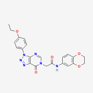 molecular formula C22H20N6O5 B2980984 N-(2,3-二氢苯并[b][1,4]二氧杂环-6-基)-2-(3-(4-乙氧基苯基)-7-氧代-3H-[1,2,3]三唑并[4,5-d]嘧啶-6(7H)-基)乙酰胺 CAS No. 912617-87-9