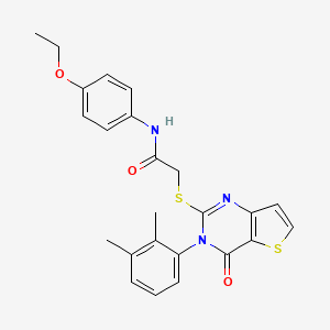 molecular formula C24H23N3O3S2 B2980985 2-{[3-(2,3-dimethylphenyl)-4-oxo-3,4-dihydrothieno[3,2-d]pyrimidin-2-yl]sulfanyl}-N-(4-ethoxyphenyl)acetamide CAS No. 1291853-45-6