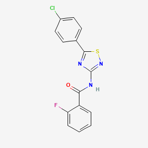 molecular formula C15H9ClFN3OS B2981003 N-[5-(4-氯苯基)-1,2,4-噻二唑-3-基]-2-氟苯甲酰胺 CAS No. 690645-61-5