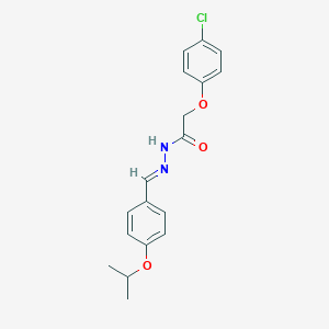 molecular formula C18H19ClN2O3 B298101 2-(4-chlorophenoxy)-N'-(4-isopropoxybenzylidene)acetohydrazide 