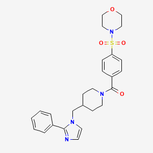 molecular formula C26H30N4O4S B2981010 (4-(morpholinosulfonyl)phenyl)(4-((2-phenyl-1H-imidazol-1-yl)methyl)piperidin-1-yl)methanone CAS No. 1351635-39-6