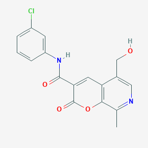 N-(3-chlorophenyl)-5-(hydroxymethyl)-8-methyl-2-oxopyrano[2,3-c]pyridine-3-carboxamide