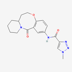 molecular formula C18H21N5O3 B2981014 1-Methyl-N-(6-oxo-2,3,4,12,13,13a-hexahydro-1H-pyrido[2,1-d][1,5]benzoxazocin-8-yl)triazole-4-carboxamide CAS No. 1448059-88-8