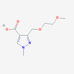 molecular formula C9H14N2O4 B2981016 3-(2-Methoxyethoxymethyl)-1-methylpyrazole-4-carboxylic acid CAS No. 1975118-35-4