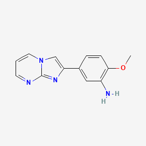 molecular formula C13H12N4O B2981021 5-(咪唑并[1,2-a]嘧啶-2-基)-2-甲氧基苯胺 CAS No. 879069-03-1