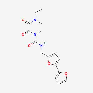 molecular formula C16H17N3O5 B2981026 N-({[2,2'-bifuran]-5-yl}methyl)-4-ethyl-2,3-dioxopiperazine-1-carboxamide CAS No. 2097864-01-0