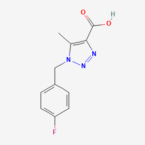 molecular formula C11H10FN3O2 B2981027 1-(4-fluorobenzyl)-5-methyl-1H-1,2,3-triazole-4-carboxylic acid CAS No. 885950-27-6