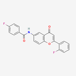 molecular formula C22H13F2NO3 B2981029 4-氟-N-(2-(2-氟苯基)-4-氧代-4H-色满-6-基)苯甲酰胺 CAS No. 923157-08-8