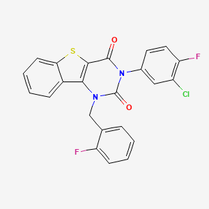 molecular formula C23H13ClF2N2O2S B2981030 3-(3-氯-4-氟苯基)-1-(2-氟苄基)[1]苯并噻吩并[3,2-d]嘧啶-2,4(1H,3H)-二酮 CAS No. 893785-97-2