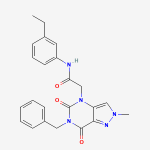 molecular formula C23H23N5O3 B2981041 2-(6-苄基-2-甲基-5,7-二氧代-6,7-二氢-2H-吡唑并[4,3-d]嘧啶-4(5H)-基)-N-(3-乙基苯基)乙酰胺 CAS No. 951618-01-2