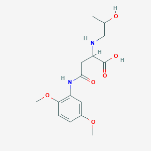 molecular formula C15H22N2O6 B2981042 4-((2,5-Dimethoxyphenyl)amino)-2-((2-hydroxypropyl)amino)-4-oxobutanoic acid CAS No. 1047996-13-3