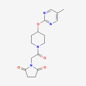 molecular formula C16H20N4O4 B2981045 1-[2-[4-(5-Methylpyrimidin-2-yl)oxypiperidin-1-yl]-2-oxoethyl]pyrrolidine-2,5-dione CAS No. 2380141-07-9