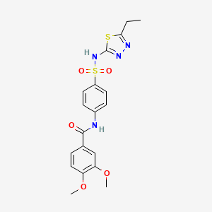 N-[4-[(5-ethyl-1,3,4-thiadiazol-2-yl)sulfamoyl]phenyl]-3,4-dimethoxybenzamide