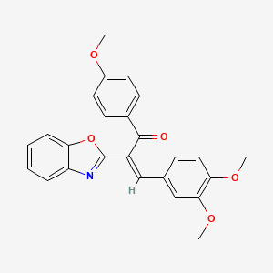 molecular formula C25H21NO5 B2981054 (Z)-2-(benzo[d]oxazol-2-yl)-3-(3,4-dimethoxyphenyl)-1-(4-methoxyphenyl)prop-2-en-1-one CAS No. 494200-87-2