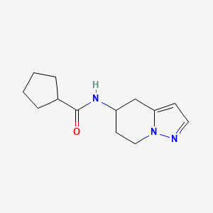 molecular formula C13H19N3O B2981056 N-(4,5,6,7-tetrahydropyrazolo[1,5-a]pyridin-5-yl)cyclopentanecarboxamide CAS No. 2034258-37-0