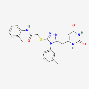 2-[[5-[(2,4-dioxo-1H-pyrimidin-6-yl)methyl]-4-(3-methylphenyl)-1,2,4-triazol-3-yl]sulfanyl]-N-(2-methylphenyl)acetamide