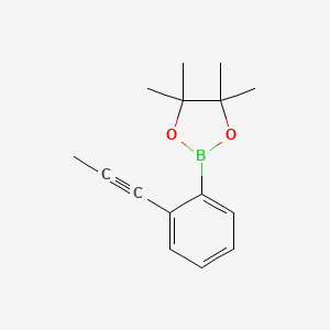 molecular formula C15H19BO2 B2981063 4,4,5,5-Tetramethyl-2-(2-prop-1-ynylphenyl)-1,3,2-dioxaborolane CAS No. 2166457-09-4