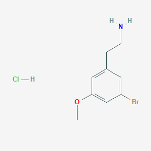 molecular formula C9H13BrClNO B2981066 2-(3-溴-5-甲氧基苯基)乙胺；盐酸盐 CAS No. 2517793-93-8