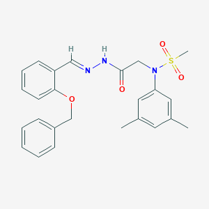 molecular formula C25H27N3O4S B298107 N-(2-{2-[2-(benzyloxy)benzylidene]hydrazino}-2-oxoethyl)-N-(3,5-dimethylphenyl)methanesulfonamide 