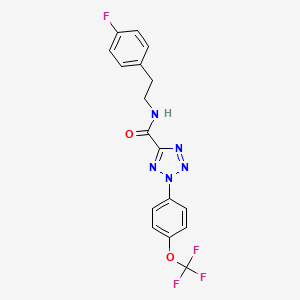 molecular formula C17H13F4N5O2 B2981077 N-(4-fluorophenethyl)-2-(4-(trifluoromethoxy)phenyl)-2H-tetrazole-5-carboxamide CAS No. 1396882-84-0