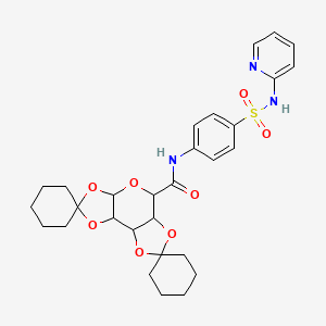 molecular formula C29H35N3O8S B2981081 N-[4-(pyridin-2-ylsulfamoyl)phenyl]tetrahydro-3a'H-dispiro[cyclohexane-1,2'-bis[1,3]dioxolo[4,5-b:4',5'-d]pyran-7',1''-cyclohexane]-5'-carboxamide (non-preferred name) CAS No. 1094866-55-3