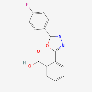 molecular formula C15H9FN2O3 B2981093 2-[5-(4-Fluorophenyl)-1,3,4-oxadiazol-2-yl]benzoic acid CAS No. 1509828-71-0
