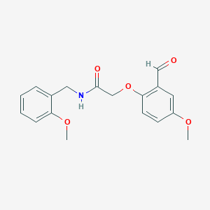 2-(2-formyl-4-methoxyphenoxy)-N-[(2-methoxyphenyl)methyl]acetamide