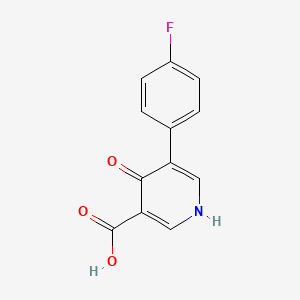 molecular formula C12H8FNO3 B2981097 5-(4-氟苯基)-4-氧代-1,4-二氢吡啶-3-羧酸 CAS No. 1052114-81-4