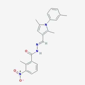 molecular formula C22H22N4O3 B298110 N'-{[2,5-dimethyl-1-(3-methylphenyl)-1H-pyrrol-3-yl]methylene}-3-nitro-2-methylbenzohydrazide 