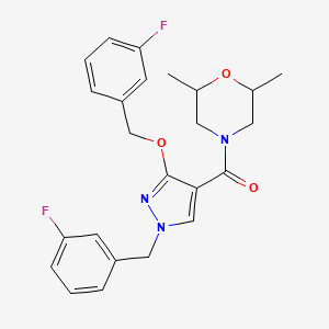 (2,6-dimethylmorpholino)(1-(3-fluorobenzyl)-3-((3-fluorobenzyl)oxy)-1H-pyrazol-4-yl)methanone