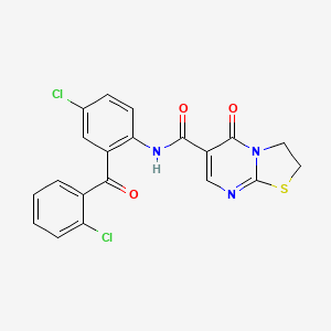 molecular formula C20H13Cl2N3O3S B2981114 N-(4-chloro-2-(2-chlorobenzoyl)phenyl)-5-oxo-3,5-dihydro-2H-thiazolo[3,2-a]pyrimidine-6-carboxamide CAS No. 443329-98-4