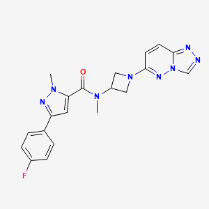 molecular formula C20H19FN8O B2981120 N-(1-([1,2,4]triazolo[4,3-b]pyridazin-6-yl)azetidin-3-yl)-3-(4-fluorophenyl)-N,1-dimethyl-1H-pyrazole-5-carboxamide CAS No. 2309796-39-0