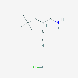 molecular formula C9H18ClN B2981121 2-Ethynyl-4,4-dimethylpentan-1-amine;hydrochloride CAS No. 2248275-06-9