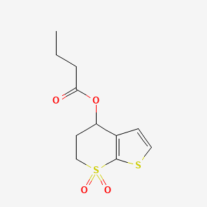 (7,7-dioxo-5,6-dihydro-4H-thieno[2,3-b]thiopyran-4-yl) butanoate