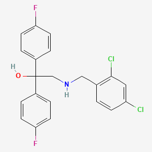 molecular formula C21H17Cl2F2NO B2981127 2-[(2,4-Dichlorophenyl)methylamino]-1,1-bis(4-fluorophenyl)ethanol CAS No. 338771-37-2