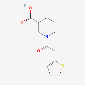 molecular formula C12H15NO3S B2981128 1-(噻吩-2-基乙酰)哌啶-3-羧酸 CAS No. 310454-96-7