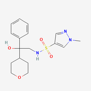 molecular formula C17H23N3O4S B2981130 N-(2-hydroxy-2-phenyl-2-(tetrahydro-2H-pyran-4-yl)ethyl)-1-methyl-1H-pyrazole-4-sulfonamide CAS No. 2034455-90-6
