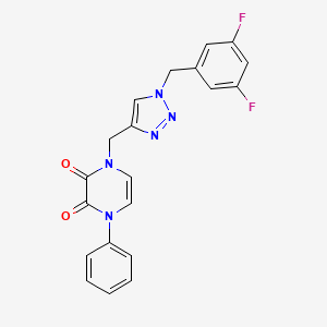 B2981131 1-[[1-[(3,5-Difluorophenyl)methyl]triazol-4-yl]methyl]-4-phenylpyrazine-2,3-dione CAS No. 2379984-75-3