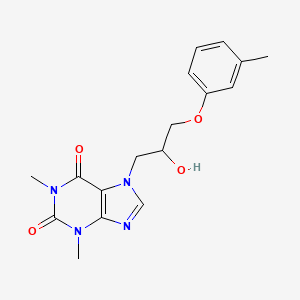 molecular formula C17H20N4O4 B2981133 7-(2-hydroxy-3-(m-tolyloxy)propyl)-1,3-dimethyl-1H-purine-2,6(3H,7H)-dione CAS No. 33710-78-0