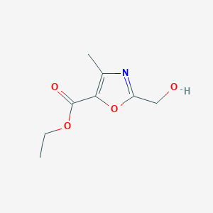 molecular formula C8H11NO4 B2981134 2-(羟甲基)-4-甲基-1,3-恶唑-5-羧酸乙酯 CAS No. 2470439-02-0