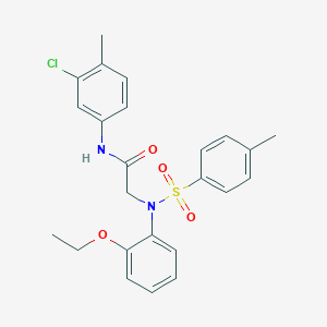 molecular formula C24H25ClN2O4S B298114 N-(3-chloro-4-methylphenyl)-2-{2-ethoxy[(4-methylphenyl)sulfonyl]anilino}acetamide 