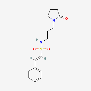 molecular formula C15H20N2O3S B2981145 (E)-N-[3-(2-氧代吡咯烷-1-基)丙基]-2-苯乙烯磺酰胺 CAS No. 1198062-18-8