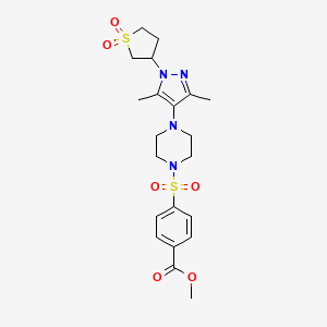 methyl 4-((4-(1-(1,1-dioxidotetrahydrothiophen-3-yl)-3,5-dimethyl-1H-pyrazol-4-yl)piperazin-1-yl)sulfonyl)benzoate