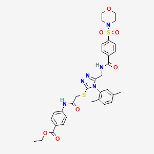 Ethyl 4-[[2-[[4-(2,5-dimethylphenyl)-5-[[(4-morpholin-4-ylsulfonylbenzoyl)amino]methyl]-1,2,4-triazol-3-yl]sulfanyl]acetyl]amino]benzoate