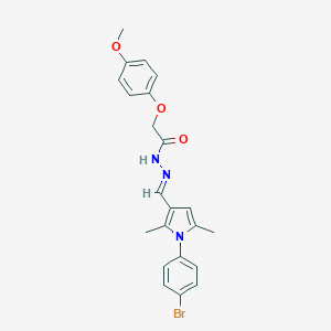 molecular formula C22H22BrN3O3 B298116 N'-{[1-(4-bromophenyl)-2,5-dimethyl-1H-pyrrol-3-yl]methylene}-2-(4-methoxyphenoxy)acetohydrazide 