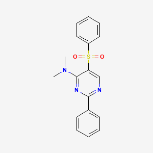 molecular formula C18H17N3O2S B2981160 5-(benzenesulfonyl)-N,N-dimethyl-2-phenylpyrimidin-4-amine CAS No. 478080-98-7