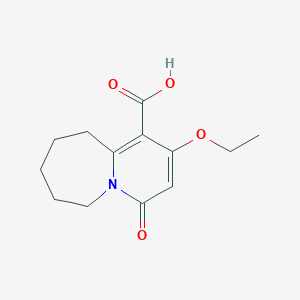 molecular formula C13H17NO4 B2981163 2-Ethoxy-4-oxo-4,6,7,8,9,10-hexahydropyrido[1,2-a]azepine-1-carboxylic acid CAS No. 1291844-45-5